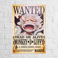 One Piece - Wanted Yonko Luffy (MDF com Tecido Brilhoso) - Decore com Estilo o Rei dos Piratas - imagem 1