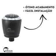 Manopla Bola de Câmbio Onix Preta Aro Cromado - Encaixe Parafusado | Upgrade Premium - imagem 3