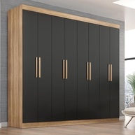 Guarda-Roupa Casal Lisboa 8 Portas e 4 Gavetas - Design Moderno em Teka e Onix - imagem 2
