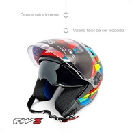 Capacete Fox FW3 X Open Up Laranja/Amarelo/Azul - Segurança e Estilo para sua Aventura - imagem 4