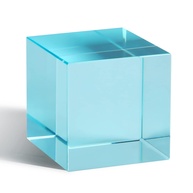 Cubo de Cristal K9 Óptico Ciano - Prisma Decorativo com Brilho Refinado - imagem 1
