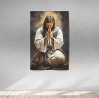 Quadro Decorativo Canvas Jesus Cristo Oração pelo Lar e Família 100x70cm - Arte Sagrada em Madeira Maciça - imagem 5