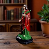 Imagem de Santa Catarina em Resina 13cm - Escultura Artesanal para Oratórios e Altares - imagem 3