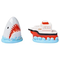Silver Buffalo Jaws Shark Breach and Orca Ceramic Salt and Pepper Shaker - imagem 1