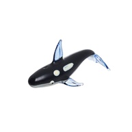 Estatueta de Orca em Vidro Soprado à Mão – Escultura Oceânica Preta e Branca para Decoração Exclusiva - imagem 1