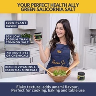 SaltWise Green Salicornia Salt, Low Sodium Salt Substitute, Organic Sea Asparagus, Mineral Rich, Vegan, Umami Seasoning (14.10 Oz/400g) - imagem 5