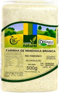 Farinha de Mandioca Branca Orgânica Coopernatural 500g - imagem 1