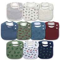 Hakochia Babadores de algodão orgânico super macio e absorvente com encaixe ajustável para bebês meninos e meninas - imagem 2