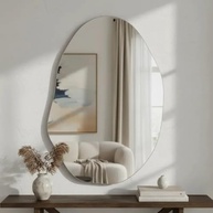 Espelho Orgânico Lapidado Vênus 90x60cm - Design Moderno com Suporte | Ideal para Banheiro, Quarto e Sala de Estar - imagem 3