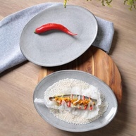 Conjunto com 6 Pratos de Sobremesa Oval Porto Brasil - Design Orgânico Dust - imagem 5