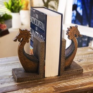 Suportes de Livros Dragon Viking - Design Nórdico com Detalhes de Navio para Decoração e Organização - imagem 3