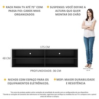 Rack Suspenso 75": Design e Organização! - imagem 2