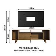Rack e Painel TV 58” Cancun Madesa: Design e Organização - imagem 2