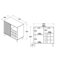 Aparador Bar Ditália R-633: Elegância e Organização - imagem 2