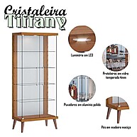 Cristaleira Tifanny Freijó Touch: Elegância e Organização - imagem 2