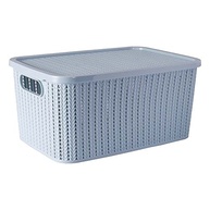 Caixa com Tampa Trama Plasútil Azul 14 L - Organização Moderna e Prática - imagem 2
