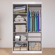 Guarda-Roupa Solteiro Lisboa 4 Portas 2 Gavetas Branco – Organização Moderna e Estilo para Seu Quarto - imagem 4