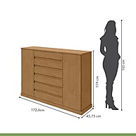 Cômoda Vedra Amêndoa: 7 Gavetas e Mais Organização! - imagem 2