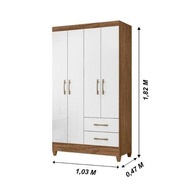 Guarda-Roupa Solteiro 4 Portas 2 Gavetas Chile Moval - Design Moderno e Organização Inteligente - imagem 2