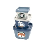 Kit 3 Potes Conect Quadrados Decorados para Organização - Plasútil BPA Free - imagem 1