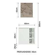 Armário Gabinete com Espelho 60cm Branco – Banheiro Organizado - imagem 2