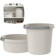 Kit de Limpeza Balde 8,5L + Bacia 5L Resistente - Conjunto Organizador para Lavanderia Bege - imagem 2