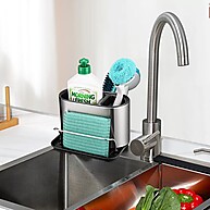 Organizador de Pia Inox com Porta Detergente e Suporte para Esponja - imagem 1