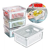 Organizador Geladeira: Kit 4 Caixas 2,2L com Cesto - imagem 1