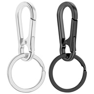 Chaveiros de metal para mulheres e homens, chaveiro organizador de clipe para carro doméstico, acessórios de chaveiro cortado, 2 peças, prata, preto, Adult - imagem 2