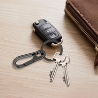 Chaveiros de metal para mulheres e homens, chaveiro organizador de clipe para carro doméstico, acessórios de chaveiro cortado, 2 peças, prata, preto, Adult - imagem 3