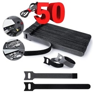 50 Abraçadeira Organizador de Cabos e Fios Presilha Com Crepe 15cm Fixador Reutilizável Serve em Plantas cabos USB Chicote - imagem 2