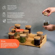 Potes de Bambu Oikos: Kit 9 + Rack Organizador - imagem 2
