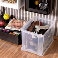 Caixa Organizadora Plástica 30L com Tampas Click - Cor Cristal, Linha Radical - imagem 3