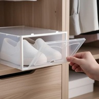 Kit 10 Caixas Organizadoras Transparentes para Sapatos - Empilháveis e Compactos - imagem 3