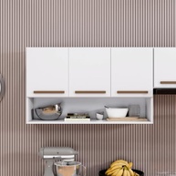 Armário Aéreo Suspenso Multiuso 3 Portas Plus Branco | Organize Espaços com Estilo e Praticidade - imagem 4