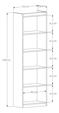 Estante Livreiro 5 Nichos Branco - Organize com Estilo e Praticidade - imagem 3