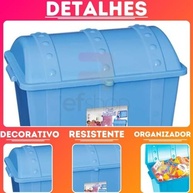 Baú Infantil Azul 43L - Organize com Estilo e Segurança - imagem 5