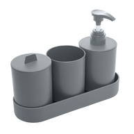 Organize com Estilo: Kit Banheiro Bambu Lyor Cinza - imagem 1
