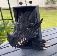 Dragão Aparador de Livros 3D Preto - Decore com Estilo e Organize sua Biblioteca - imagem 2