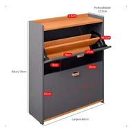Sapateira 2 Gavetas Basculantes Cinza - Organize seu Espaço com Estilo e Praticidade - imagem 3