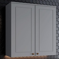 Armário Aéreo Moderno 2 Portas 80cm Cinza - Henn | Organize com Estilo - imagem 1