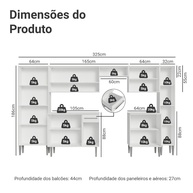 Cozinha Completa 325cm Emilly Madesa: Organize! - imagem 2
