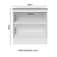 Balcão de Cozinha 80cm Branco Glamy Madesa: Organize! - imagem 2
