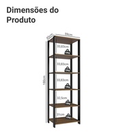 Estante Multiuso 5 Prateleiras Madesa: Organize! - imagem 2