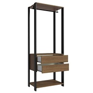 Guarda-Roupa Closet Modulado Valencia 2 Gavetas 70cm Rustic/Preto - Organize seu Espaço com Estilo - imagem 5