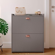 Sapateira 2 Gavetas Basculantes Cinza Pérola - Organize seu Espaço com Estilo - imagem 1
