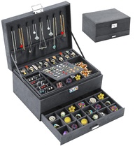 organize-seguranca-organizadora-de-caixa-em-com-estilo-fecho-a-com-cinza-joias-veludo-e-a