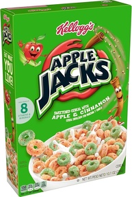 Kellogg's Apple Jacks Breakfast Cereal, 8 Vitamins and Minerals, Kids Snacks, Original, 10.1oz Box (1 Box) - imagem 1