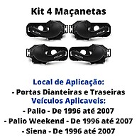 Maçanetas Palio 96-07: Kit Completo e Original - imagem 2