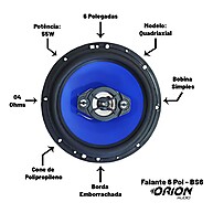 Kit 2 Pares de Alto-Falantes Quadriaxial 4” e 6” 55W Orion - imagem 2